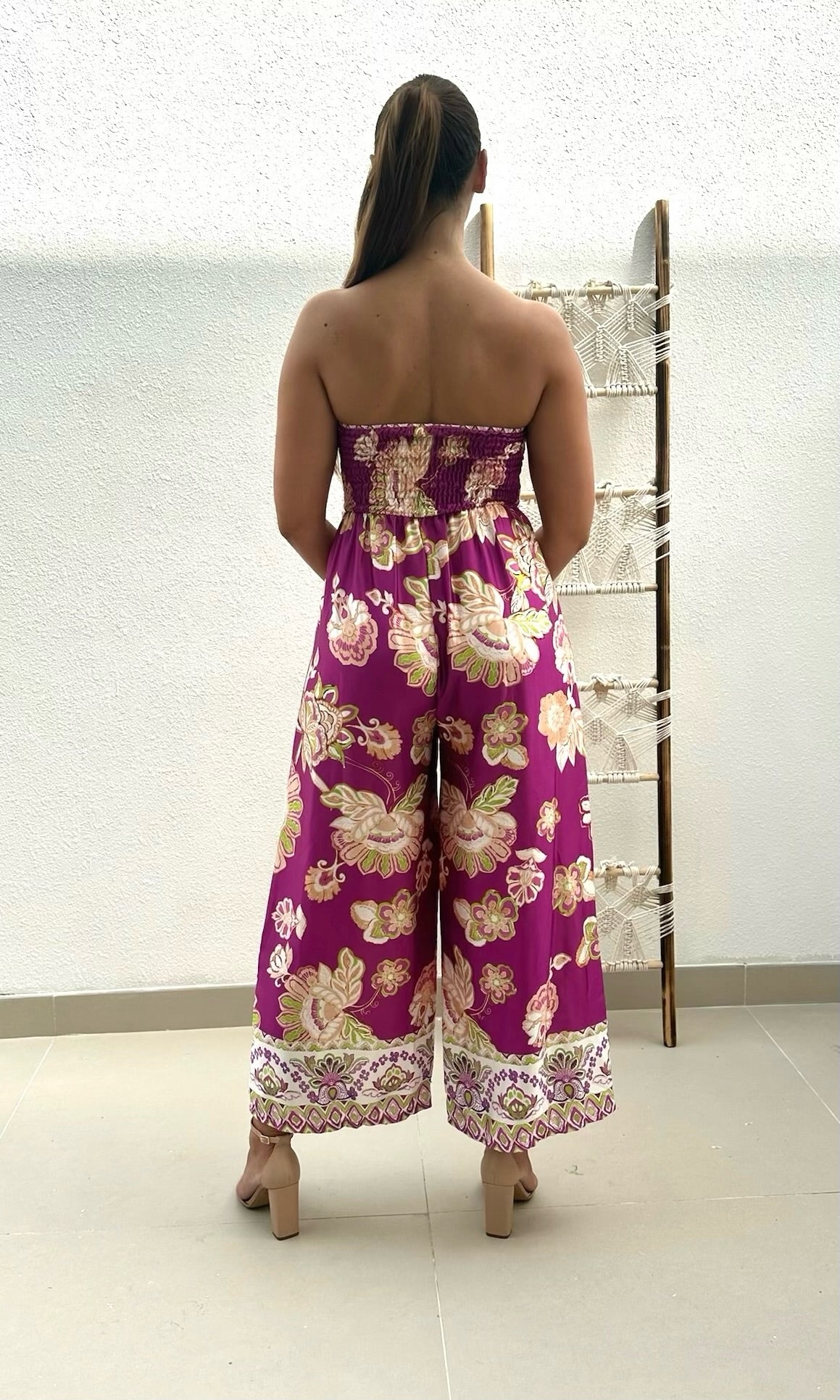 Violet Floral Jumpsuit - Mauve