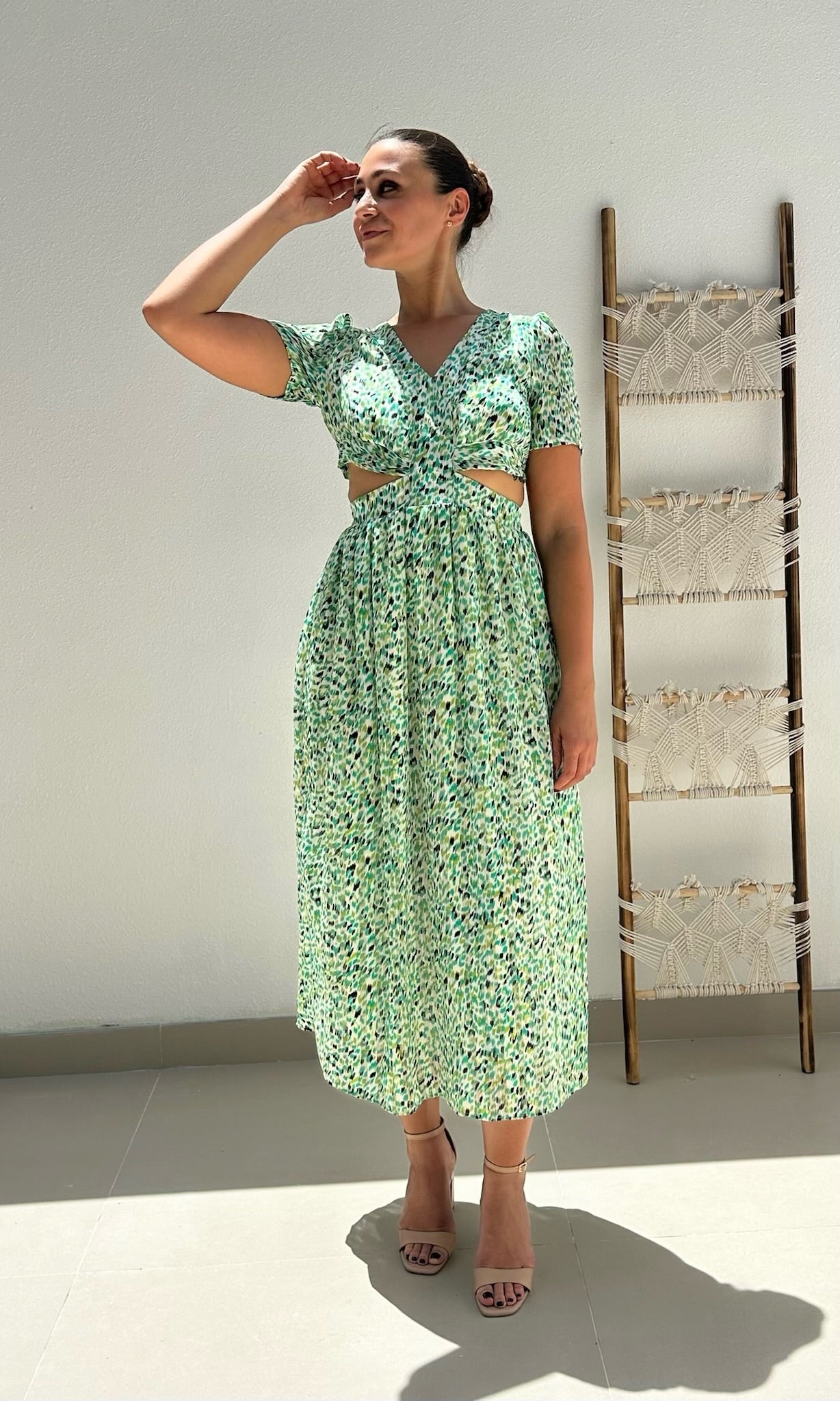 Lannah Cut-Out Dress - Green