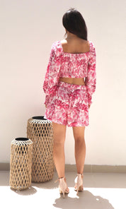 Female model wearing Fern Co-ord - Pink- showcasing the latest ladies fashion with free delivery 