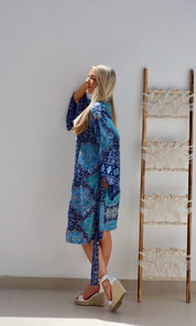 Victoria Short Kimono - Blue