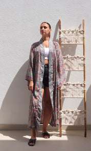 Laura Long Kimono - Pink Multi